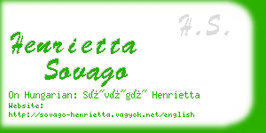 henrietta sovago business card